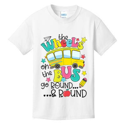 Back To School Funny The WHEELS On The BUS School Bus Driver Kids T-Shirt