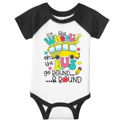 Back To School Funny The WHEELS On The BUS School Bus Driver Infant Baby Jersey Bodysuit