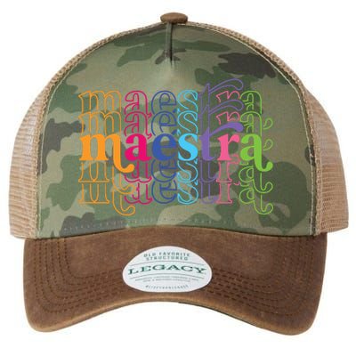 Back To School Maestra Cute Funny Spanish Teacher Legacy Tie Dye Trucker Hat