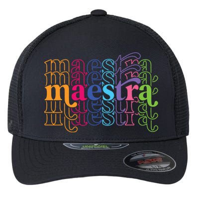 Back To School Maestra Cute Funny Spanish Teacher Flexfit Unipanel Trucker Cap