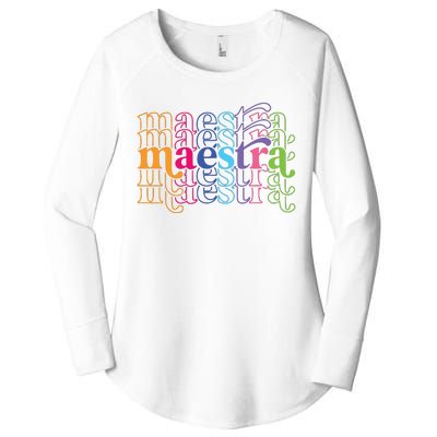 Back To School Maestra Cute Funny Spanish Teacher Women's Perfect Tri Tunic Long Sleeve Shirt