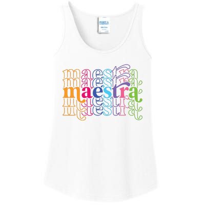 Back To School Maestra Cute Funny Spanish Teacher Ladies Essential Tank