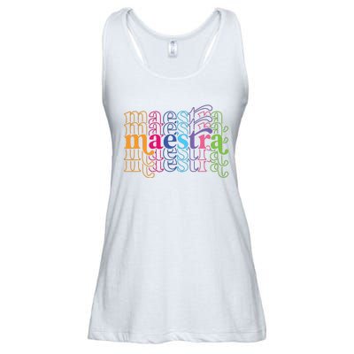 Back To School Maestra Cute Funny Spanish Teacher Ladies Essential Flowy Tank