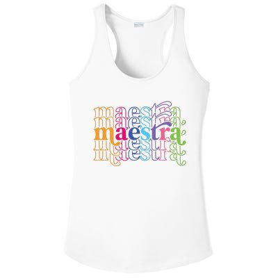 Back To School Maestra Cute Funny Spanish Teacher Ladies PosiCharge Competitor Racerback Tank