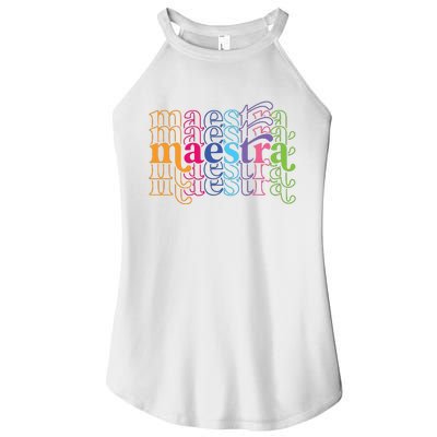 Back To School Maestra Cute Funny Spanish Teacher Women's Perfect Tri Rocker Tank