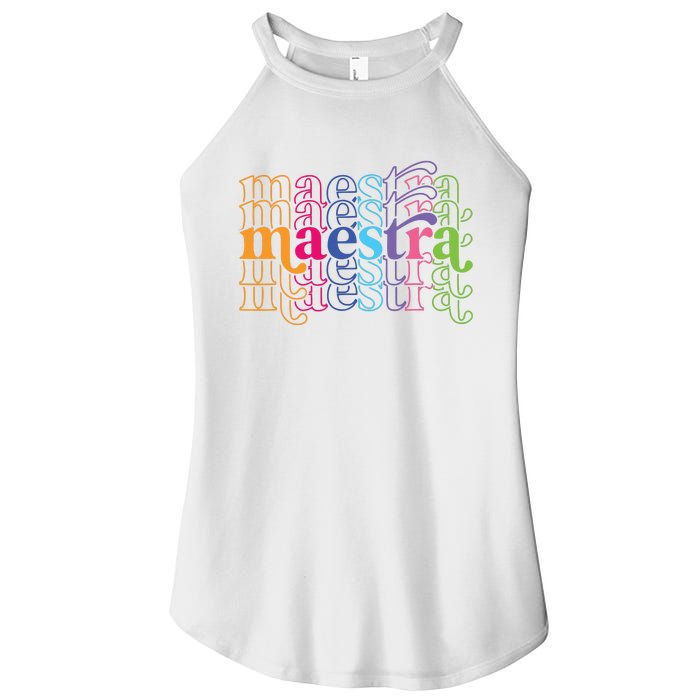 Back To School Maestra Cute Funny Spanish Teacher Women's Perfect Tri Rocker Tank