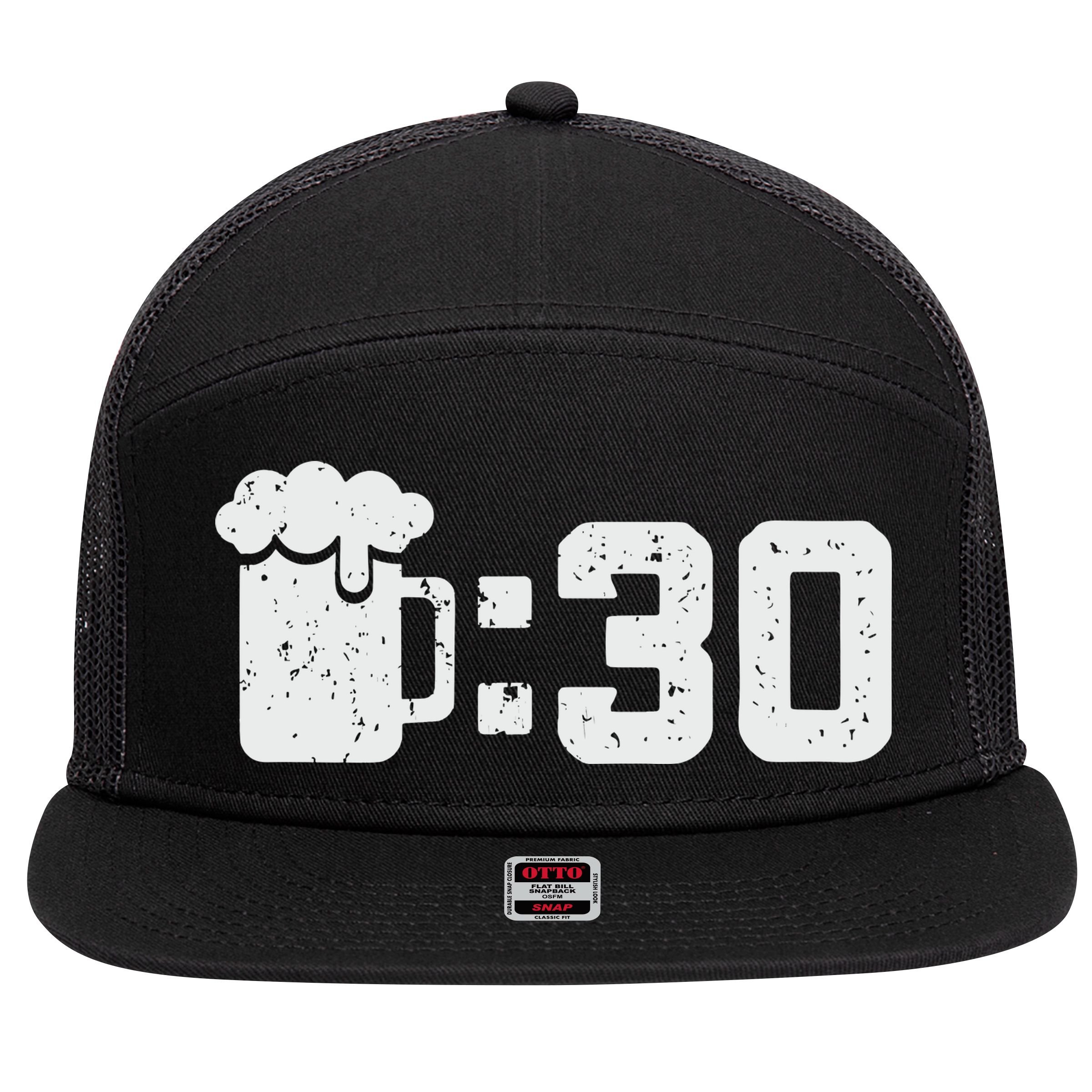 Beer Thirty St Patricks Shamrock Lucky Green Irish 7 Panel Mesh Trucker Snapback Hat