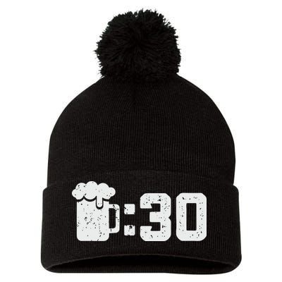 Beer Thirty St Patricks Shamrock Lucky Green Irish Pom Pom 12in Knit Beanie