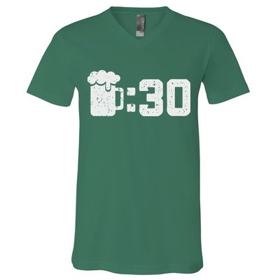 Beer Thirty St Patricks Shamrock Lucky Green Irish V-Neck T-Shirt