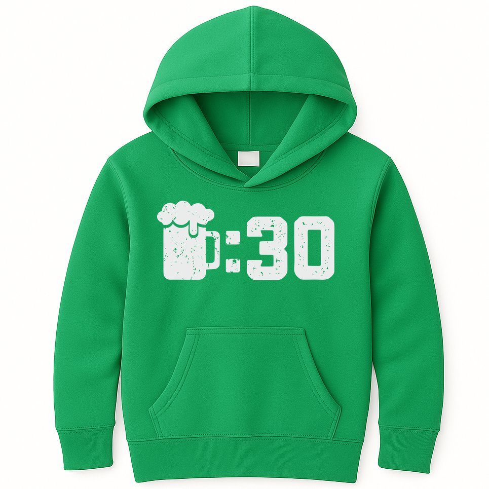 Beer Thirty St Patricks Shamrock Lucky Green Irish Kids Hoodie