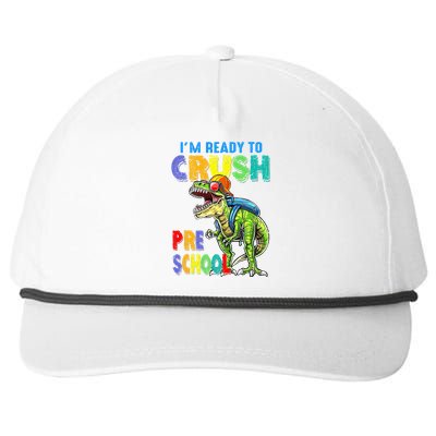 Back To School Dinosaur I Am Ready To Crush Pre School Snapback Five-Panel Rope Hat