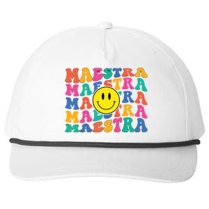 Back To School Maestra Cute Funny Spanish Teacher Snapback Five-Panel Rope Hat