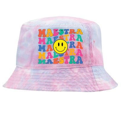 Back To School Maestra Cute Funny Spanish Teacher Tie-Dyed Bucket Hat