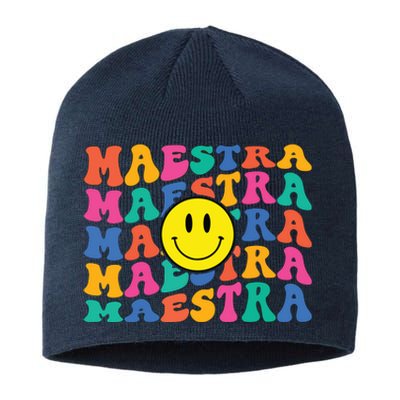 Back To School Maestra Cute Funny Spanish Teacher Sustainable Beanie