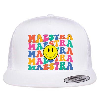 Back To School Maestra Cute Funny Spanish Teacher Flat Bill Trucker Hat