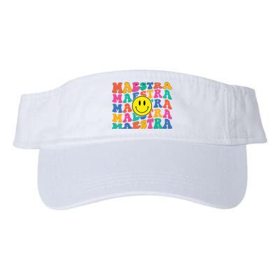 Back To School Maestra Cute Funny Spanish Teacher Valucap Bio-Washed Visor