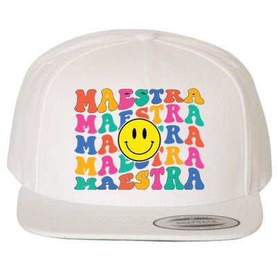 Back To School Maestra Cute Funny Spanish Teacher Wool Snapback Cap