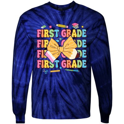 Back To School First Grade Tie-Dye Long Sleeve Shirt