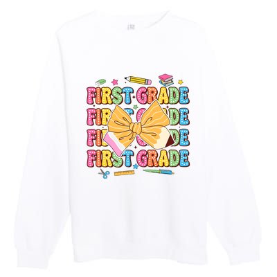 Back To School First Grade Premium Crewneck Sweatshirt