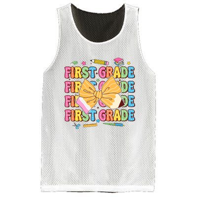 Back To School First Grade Mesh Reversible Basketball Jersey Tank