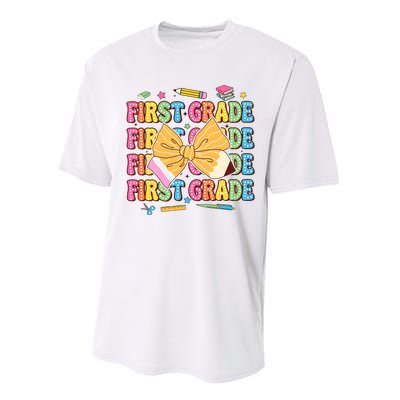 Back To School First Grade Performance Sprint T-Shirt