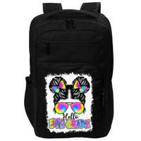 Back To School Hello 5th Grade Cute Messy Bun Tie Dye Impact Tech Backpack