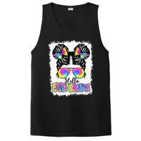 Back To School Hello 5th Grade Cute Messy Bun Tie Dye PosiCharge Competitor Tank