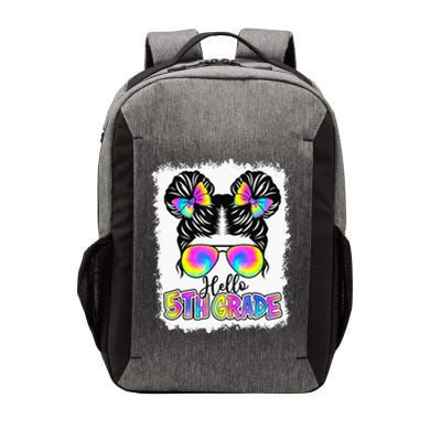 Back To School Hello 5th Grade Cute Messy Bun Tie Dye Vector Backpack