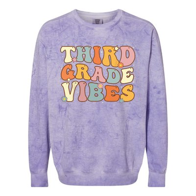 Back To School Third Grade Vibes Student Teacher Women Kids Colorblast Crewneck Sweatshirt