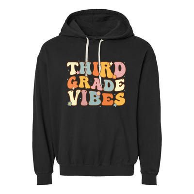 Back To School Third Grade Vibes Student Teacher Women Kids Garment-Dyed Fleece Hoodie