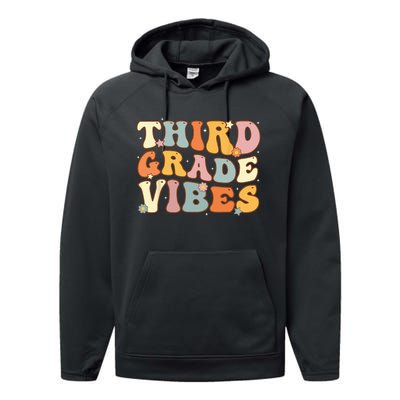 Back To School Third Grade Vibes Student Teacher Women Kids Performance Fleece Hoodie