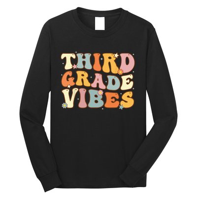 Back To School Third Grade Vibes Student Teacher Women Kids Long Sleeve Shirt