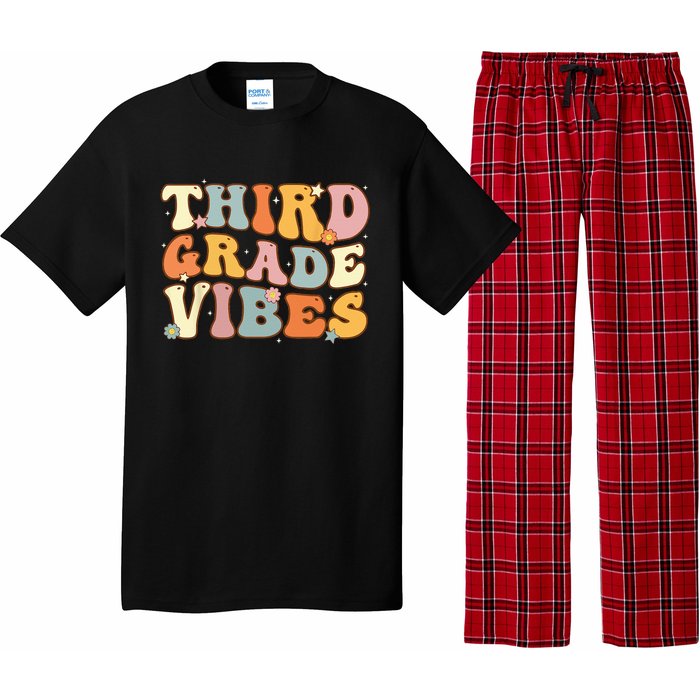 Back To School Third Grade Vibes Student Teacher Women Kids Pajama Set