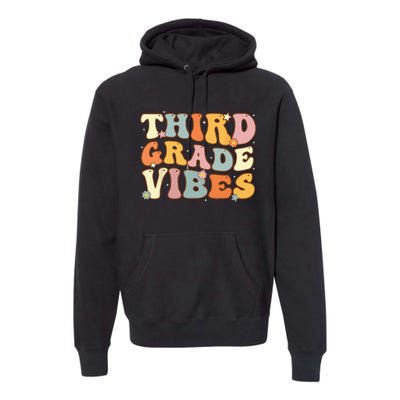 Back To School Third Grade Vibes Student Teacher Women Kids Premium Hoodie