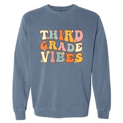 Back To School Third Grade Vibes Student Teacher Women Kids Garment-Dyed Sweatshirt