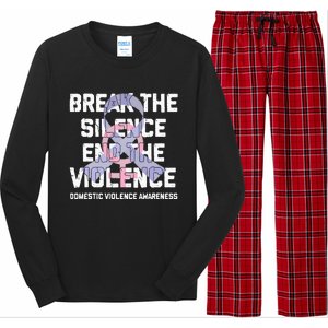 Break The Silence End Violence Domestic Violence Awareness Long Sleeve Pajama Set