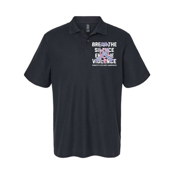 Break The Silence End Violence Domestic Violence Awareness Softstyle Adult Sport Polo