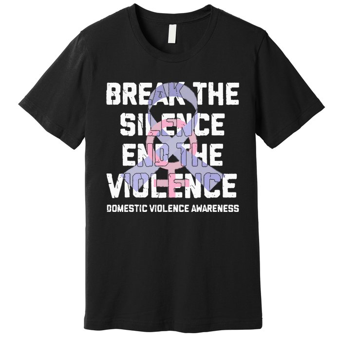 Break The Silence End Violence Domestic Violence Awareness Premium T-Shirt