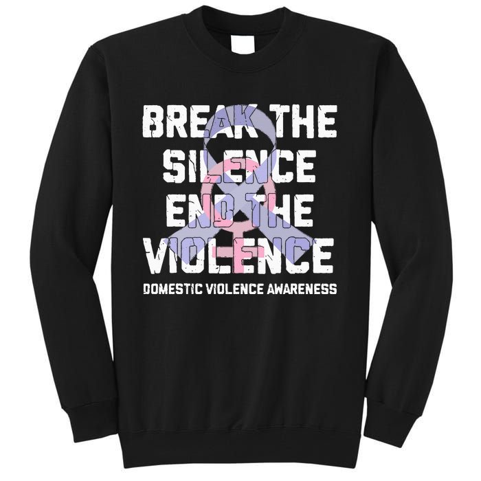 Break The Silence End Violence Domestic Violence Awareness Tall Sweatshirt