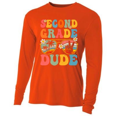 Back To School Second Grade Dude First Day School Groovy Gift Cooling Performance Long Sleeve Crew