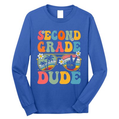 Back To School Second Grade Dude First Day School Groovy Gift Long Sleeve Shirt