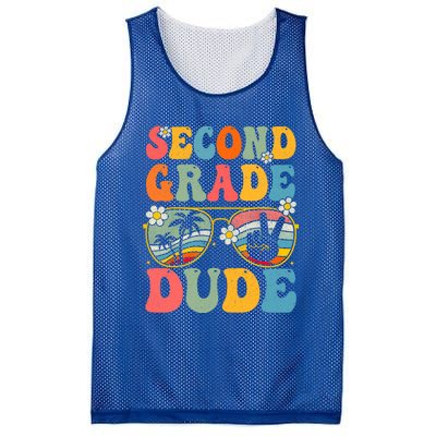 Back To School Second Grade Dude First Day School Groovy Gift Mesh Reversible Basketball Jersey Tank