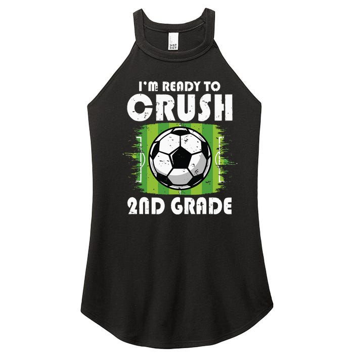 Back To School First Day Of 2nd Grade Soccer Women’s Perfect Tri Rocker Tank