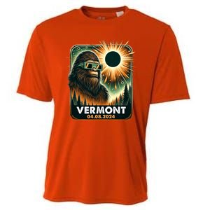 Bigfoot Total Solar Eclipse 2024 Vermont Eclipse Glasses Cooling Performance Crew T-Shirt