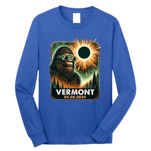 Bigfoot Total Solar Eclipse 2024 Vermont Eclipse Glasses Long Sleeve Shirt