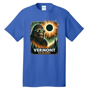 Bigfoot Total Solar Eclipse 2024 Vermont Eclipse Glasses Tall T-Shirt