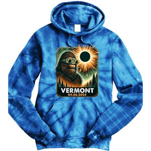 Bigfoot Total Solar Eclipse 2024 Vermont Eclipse Glasses Tie Dye Hoodie