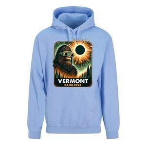 Bigfoot Total Solar Eclipse 2024 Vermont Eclipse Glasses Unisex Surf Hoodie