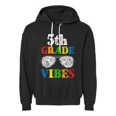 Back To School 5th Grade Vibes | First Day Teacher Kids Garment-Dyed Fleece Hoodie