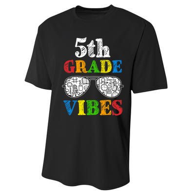 Back To School 5th Grade Vibes | First Day Teacher Kids Performance Sprint T-Shirt